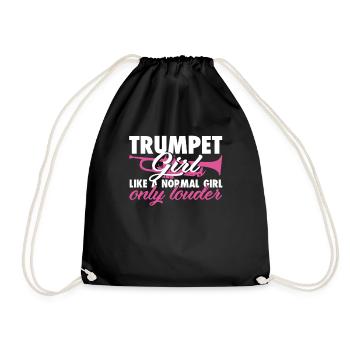 Trumpet woman chapel musician music - Drawstring Bag - black - Front