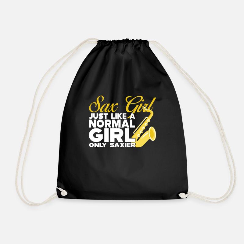 saxophone - Drawstring Bag - black