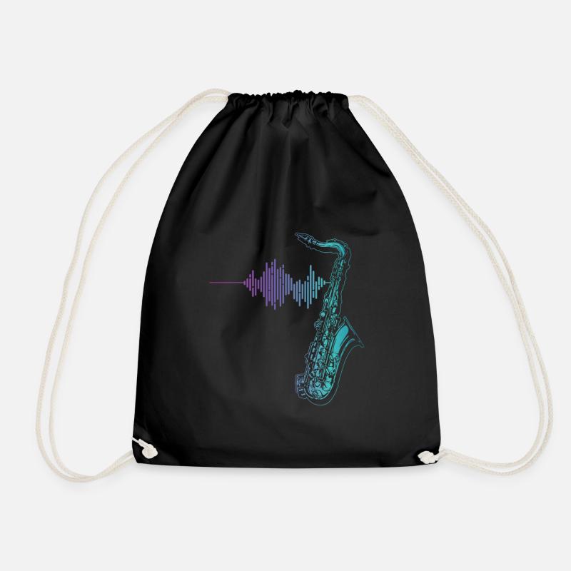 saxophone - Drawstring Bag - black