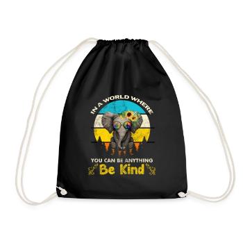 Elephant Be Child Cadeau de paix - Sac de sport léger - noir - Devant