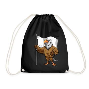 Proud Eagle with Peace Flag Bald Eagle - Drawstring Bag - black - Front