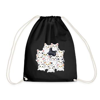 Katzen auf dem Haufen - Turnbeutel - Schwarz - Vorne