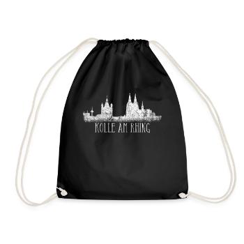 Cologne Skyline Kölle am Rhing Cologne Cathedral on the Rhine - Drawstring Bag - black - Front