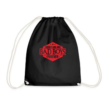 father son - Drawstring Bag - black - Front
