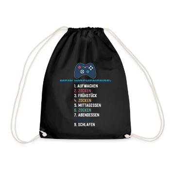 My Weekend Gaming Gaming List Controller - Drawstring Bag - black - Front