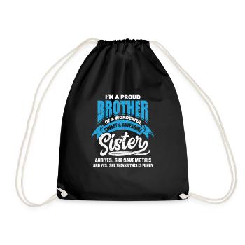 Cadeau de famille frère soeur frères et soeurs - Sac de sport léger - noir - Devant