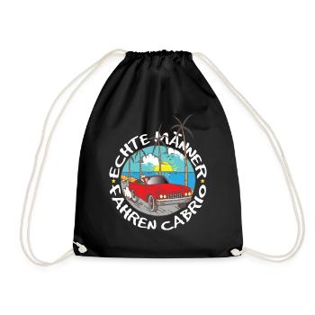 Convertible - Real men drive convertible - Drawstring Bag - black - Front