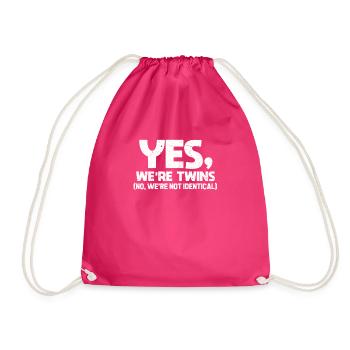 Twins - Drawstring Bag - fuchsia - Front