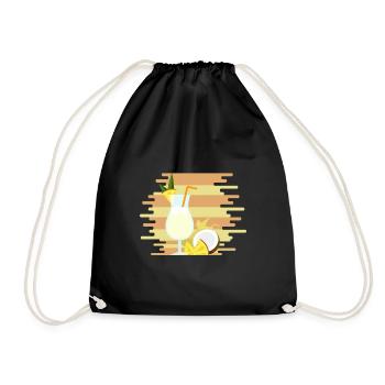 Pina Colada Tasty Drink Cocktail Recipe - Drawstring Bag - black - Front