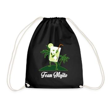 Mojito Funny Team Funny Drink Cocktail - Drawstring Bag - black - Front