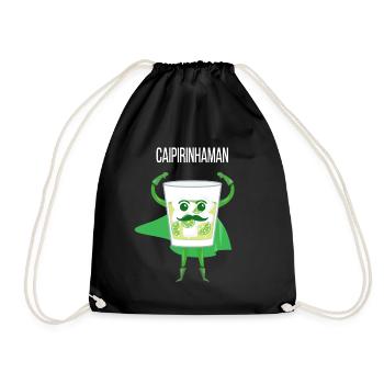 Caipirinha Funny Funny Superhero Cocktail - Drawstring Bag - black - Front