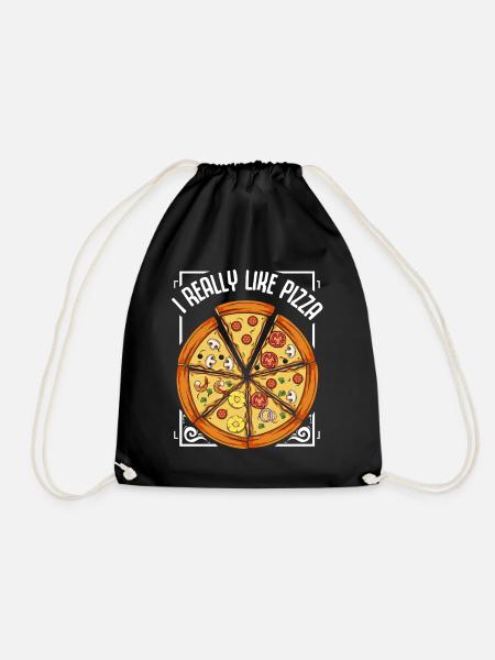 Pizza - Turnbeutel - Schwarz