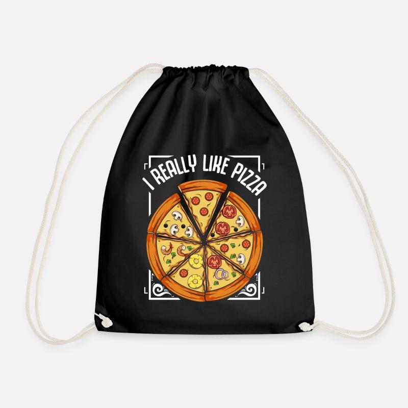 Pizza - Turnbeutel - Schwarz
