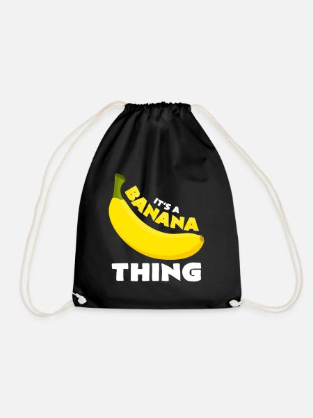 bananas - Drawstring Bag - black