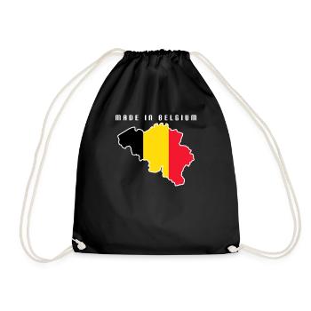Made in Belgium Born my country's football flag - Drawstring Bag - black - Front