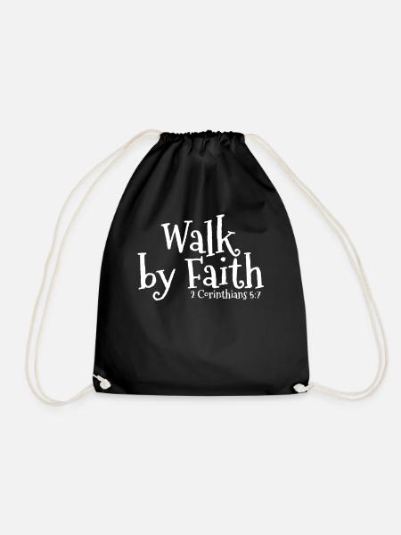 Christian Bible - Drawstring Bag - black