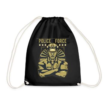 police - Drawstring Bag - black - Front