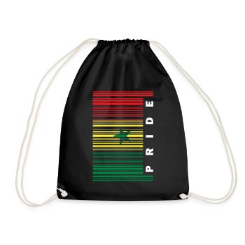 Senegal Flagge Stolz Barcode - Turnbeutel - Schwarz - Vorne