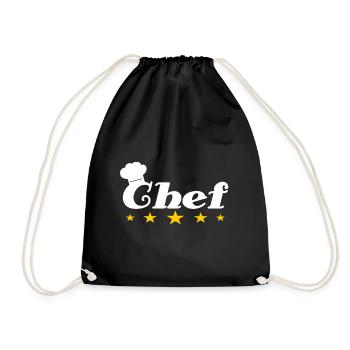 chef - Drawstring Bag - black - Front
