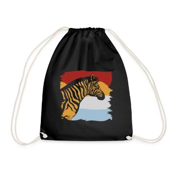Zebra - Turnbeutel - Schwarz - Vorne
