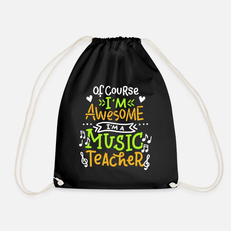 Music Teacher School - Drawstring Bag - black