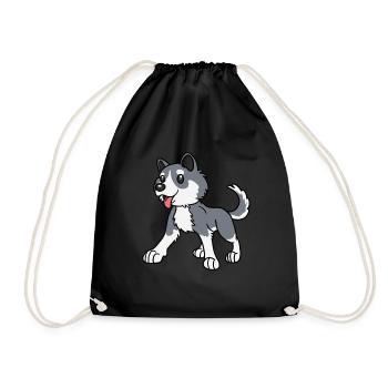 Husky Hund Hunderasse Hunde - Turnbeutel - Schwarz - Vorne