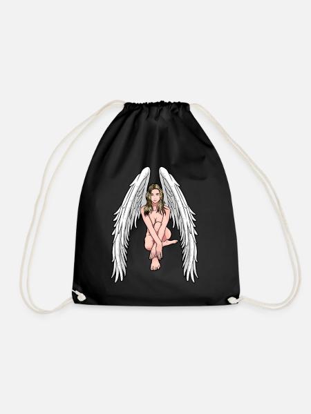 Engel Schutzengel Fantasy himmlisch spirituell - Turnbeutel - Schwarz