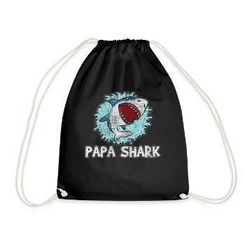 Papa Shark - Sac de sport léger - noir - Devant