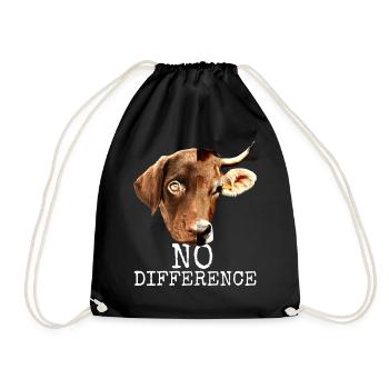 No Difference Pro Vegan Vegetarian Animal Welfare - Drawstring Bag - black - Front