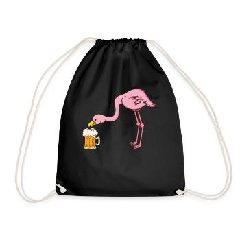Flamingo Beer - Drawstring Bag - black - Front