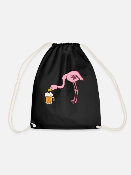 Flamingo Bier - Turnbeutel - Schwarz