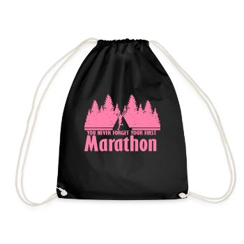 Marathonläuferin Marathon Joggen Marathons Laufen - Turnbeutel - Schwarz - Vorne