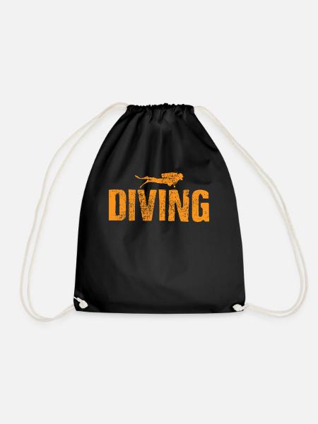 diving - Drawstring Bag - black