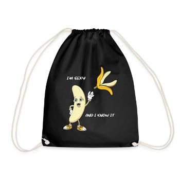 Witziges Bananen Striptease T-Shirt Geschenk - Turnbeutel - Schwarz - Vorne