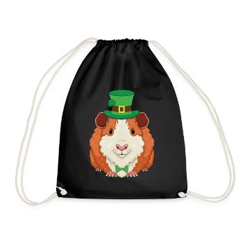 Lustig Meerschweinchen St.Patrick's Day Geschenk - Turnbeutel - Schwarz - Vorne