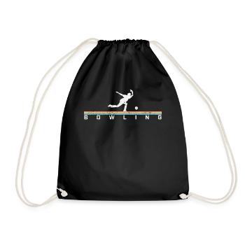 Bowler bowling - Drawstring Bag - black - Front