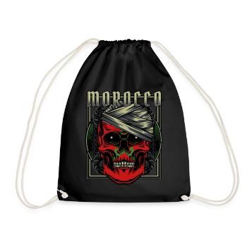 Crâne Marocain Maroc Rabat Cadeau - Sac de sport léger - noir - Devant
