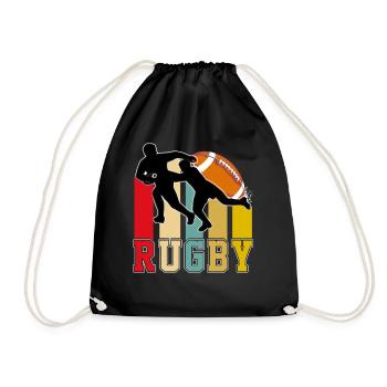 Rugby T-shirt - Drawstring Bag - black - Front