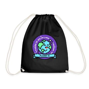 Environmental protection bee sea - Drawstring Bag - black - Front