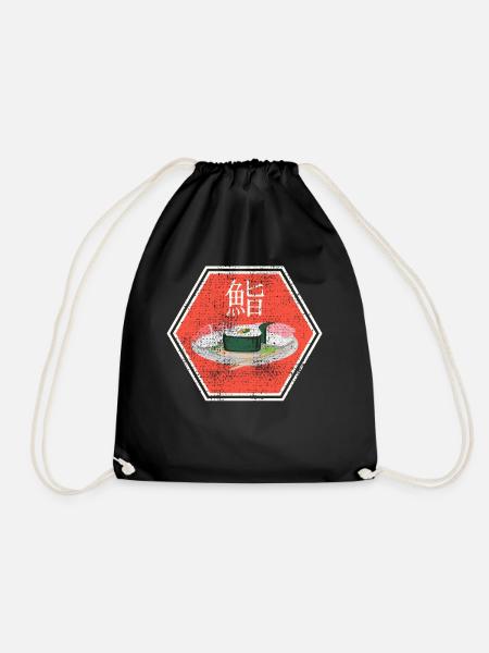 sushi - Drawstring Bag - black