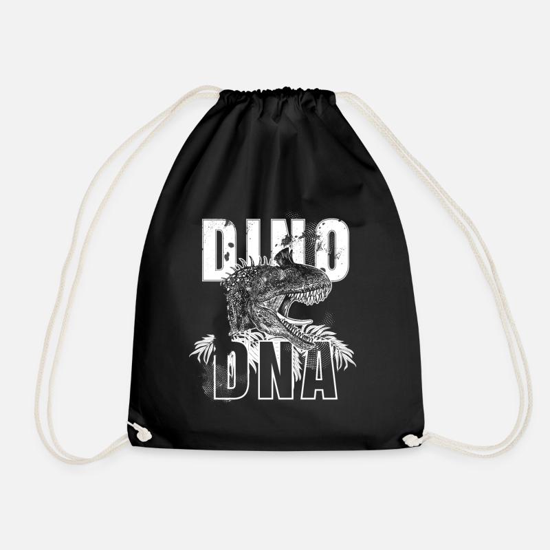 Cryolophosaurus Dinosaur Dino DNA Hunter Fossil - Drawstring Bag - black