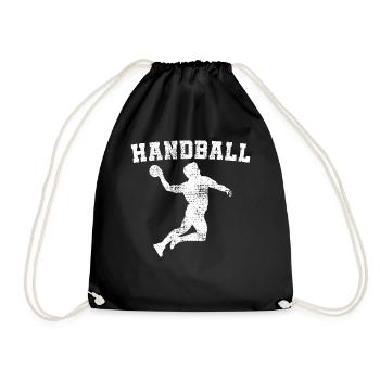 Handball Spieler - Turnbeutel - Schwarz - Vorne