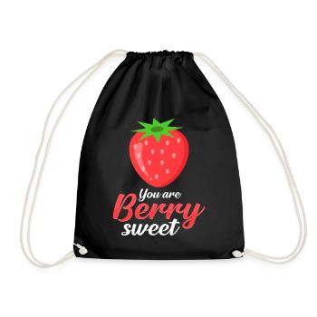 fraise - Sac de sport léger - noir - Devant