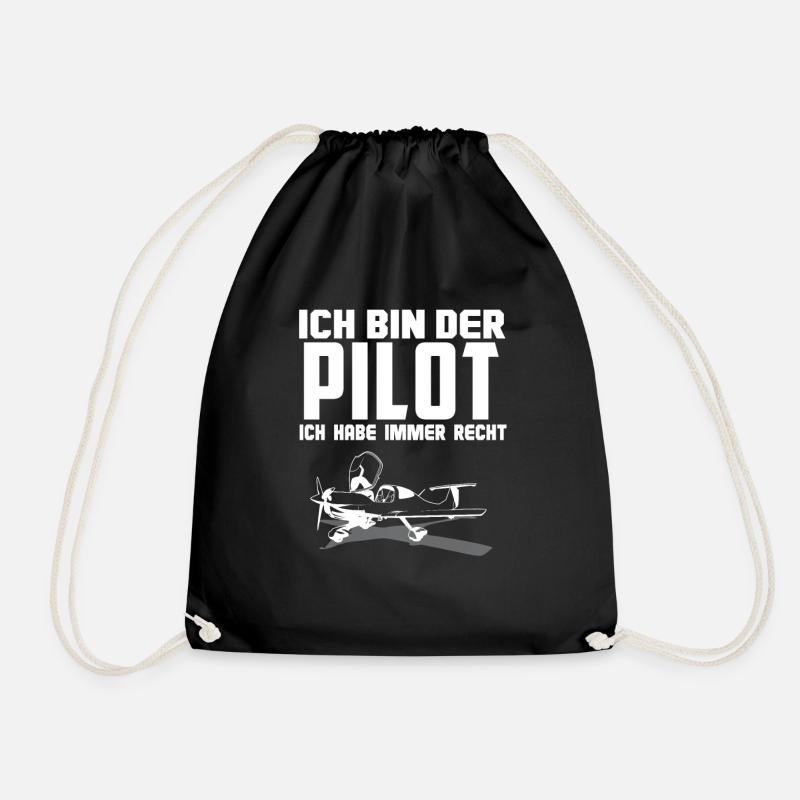 Ich bin der Pilot, ich habe immer Recht - Turnbeutel - Schwarz
