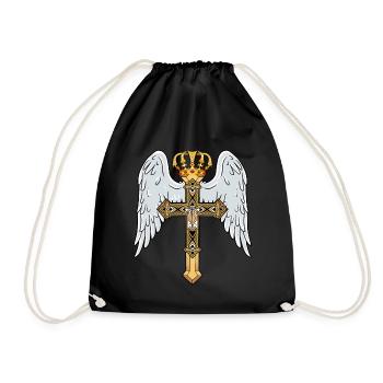 Croix céleste avec couronne - Sac de sport léger - noir - Devant