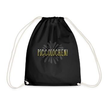 Piccolöchen! Piccolo Sekt - Turnbeutel - Schwarz - Vorne