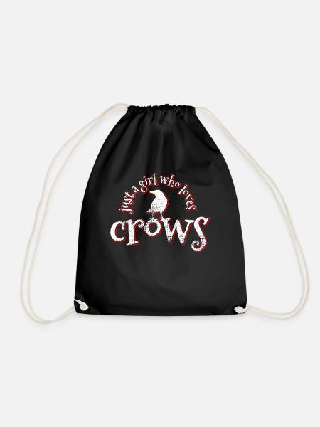 Crow crow crow - Drawstring Bag - black