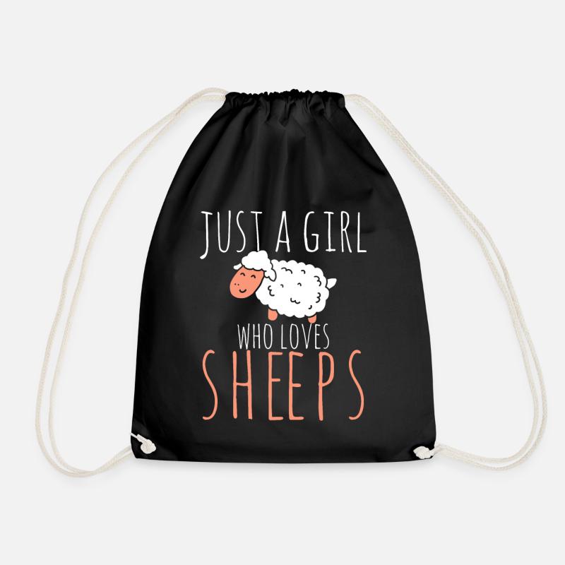 sheep - Drawstring Bag - black
