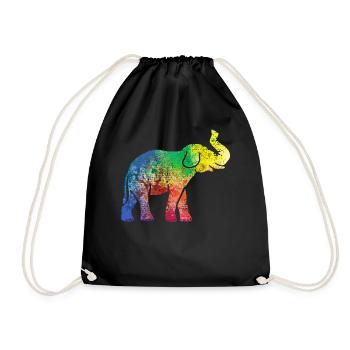 Elephant elephant - Drawstring Bag - black - Front