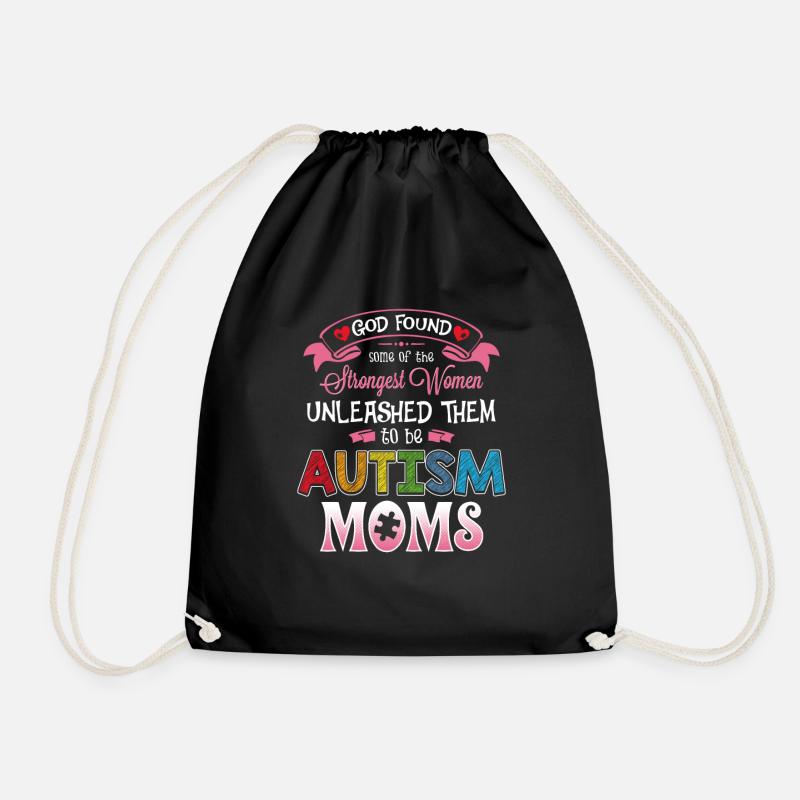 Autism Support Awareness - Drawstring Bag - black